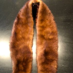 Vintage Natural brown mink collar wrap